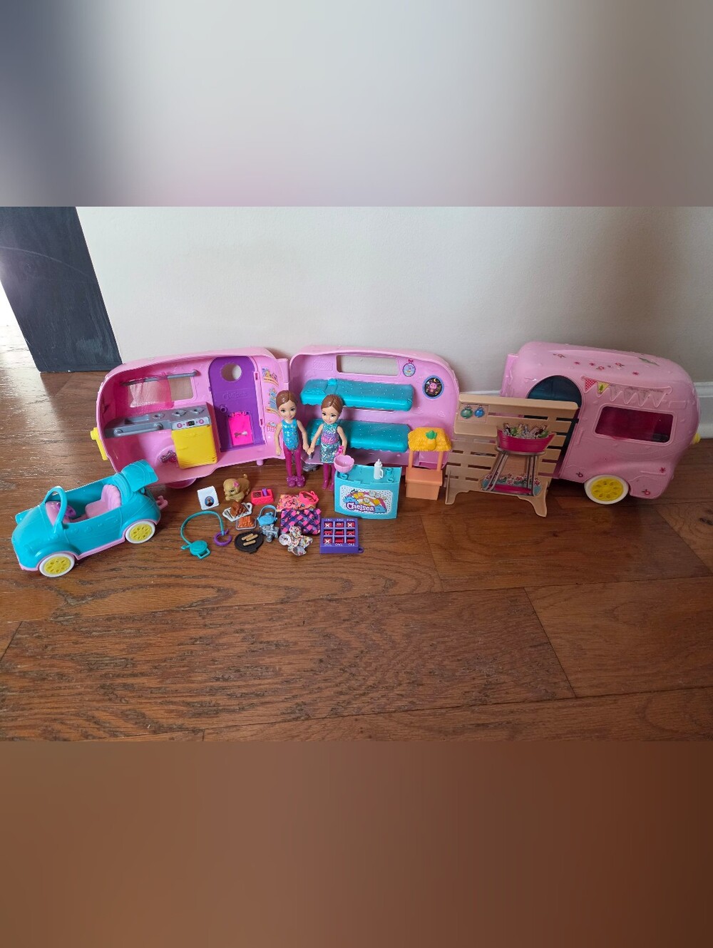 Chelsea Car, 2 Camper Playset with Dolls & Accessories